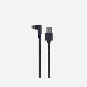 Gembird Câble USB 2.0 (A Mâle vers Micro-USB B/Lightning Mâle) 0.2m, Connecteur coudé, Finition coton, Noir, 480 Mbit/s, 2.1A, CE/RoHS - Miniature 1