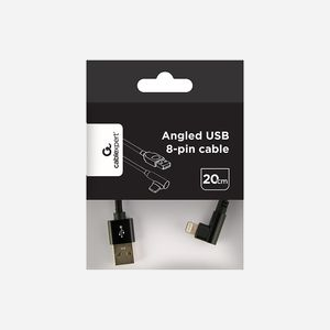 Gembird Câble USB 2.0 (A Mâle vers Micro-USB B/Lightning Mâle) 0.2m, Connecteur coudé, Finition coton, Noir, 480 Mbit/s, 2.1A, CE/RoHS - Miniature 3