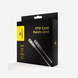 Gembird Câble Réseau FTP Cat6 3m Blanc, Connecteurs RJ-45 Mâle, Blindage Aluminium, 250 MHz, Diamètre 6.2mm, Ref PPB6-3M