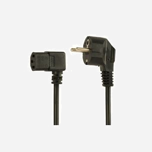 Cordon d'alimentation Gembird PC-186A-VDE1B-1.5M, 1.5m, Type F mâle coudé vers IEC C13 femelle coudé, 10A, RoHS