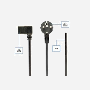 Cordon d'alimentation Gembird PC-186A-VDE1B-1.5M, 1.5m, Type F mâle coudé vers IEC C13 femelle coudé, 10A, RoHS - Miniature 2