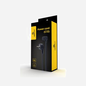 Cordon d'alimentation Gembird PC-186A-VDE1B-1.5M, 1.5m, Type F mâle coudé vers IEC C13 femelle coudé, 10A, RoHS - Miniature 3