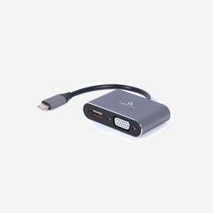 Cablexpert Adaptateur USB 3.0 vers HDMI/VGA, Résolution Max 3840 x 2160, Compatible Windows 7/8/10, Gris, Plug & Play, Dimensions 45x58x17mm - Miniature 1