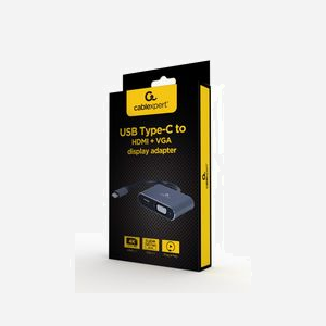 Cablexpert Adaptateur USB 3.0 vers HDMI/VGA, Résolution Max 3840 x 2160, Compatible Windows 7/8/10, Gris, Plug & Play, Dimensions 45x58x17mm - Miniature 3