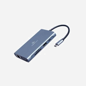 Gembird A-CM-COMBO7-01 : Adaptateur USB-C 3.2 Gen 1 avec LAN Gigabit, HDMI 2.0, VGA, Lecteur Cartes SD/MicroSD, et 3x USB-A 3.2 Gen 1, Power Delivery 100W
