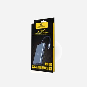 Gembird A-CM-COMBO7-01 : Adaptateur USB-C 3.2 Gen 1 avec LAN Gigabit, HDMI 2.0, VGA, Lecteur Cartes SD/MicroSD, et 3x USB-A 3.2 Gen 1, Power Delivery 100W - Miniature 5