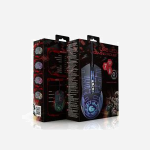 Gembird MUSG-RGB-01 Souris Gamer 7 Boutons USB Type-A 3600 DPI RGB, Design Ergonomique Droitier, Câble 1.5m, Dimensions 124x71x39mm, 200g