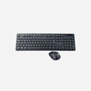 Gembird KBS-WCH-03-DE : Kit Clavier QWERTZ (Allemand) et Souris sans Fil 2.4 GHz, Nano Récepteur, Portée 10m, Compatible Windows, Noir - Miniature 1