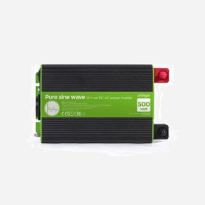 EnerGenie EG-PWC-PS500-01 Convertisseur 12V Auto vers 230V 500W Onde Sinusoïdale Pure, USB, Protections, Ventilateur, LED, 150x210x70mm - Miniature 3