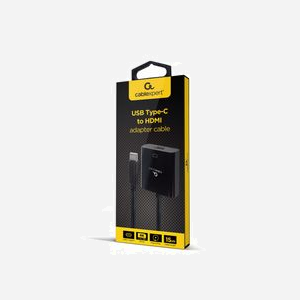 Gembird Adaptateur USB Type-C Mâle vers HDMI Femelle - Résolution 4K 60Hz - USB 3.2 Gen 2 - Noir - Câble 0.15m - Compatible USB-C - Miniature 1