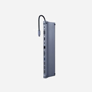 Gembird A-CM-COMBO11-01 : Adaptateur Multi-Ports USB Type-C 11-en-1 - USB 3.2 Gen 1, HDMI 4K 30Hz, VGA, USB-PD 87W, Lecteur Cartes SD/MicroSD, LAN, Audio 3.5mm - Miniature 2