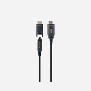 Gembird CCBP-HDMID-AOC-50M : Câble Optique Actif HDMI 2.0 (AOC) 50m, 4K UHD 60Hz, Connecteurs HDMI-A/HDMI-D plaqués or, Fibre Optique, HDCP 1.4/2.2. - Miniature 2