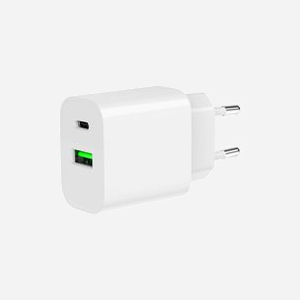 Gembird TA-UC-PDQC20-01-W : Chargeur secteur USB 20W Type-C + USB-A QC3.0, Power Delivery, 100-240V, Protections Surtension/Courant/Chaleur/CC, Blanc