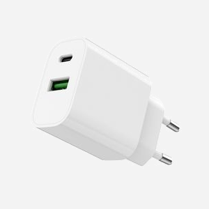 Gembird TA-UC-PDQC20-01-W : Chargeur secteur USB 20W Type-C + USB-A QC3.0, Power Delivery, 100-240V, Protections Surtension/Courant/Chaleur/CC, Blanc - Miniature 2