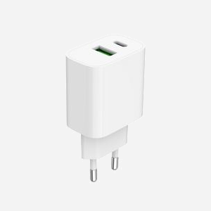 Gembird TA-UC-PDQC20-01-W : Chargeur secteur USB 20W Type-C + USB-A QC3.0, Power Delivery, 100-240V, Protections Surtension/Courant/Chaleur/CC, Blanc - Miniature 3