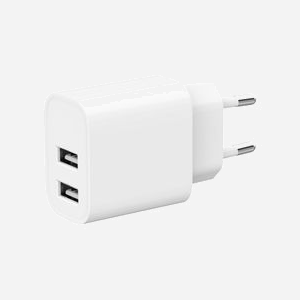 Gembird TA-UC-2A12-01 Chargeur Secteur USB 2 Ports 2.4A (5V/12W) Blanc avec Protection Surcharge/Court-circuit - Compatible Smartphone, Tablette