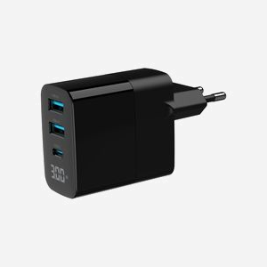 Gembird Chargeur Secteur Universel TA-UC-PDQC30LCD-BK-02 : 2x USB-A 3.2 Gen 1, 1x USB-C, Power Delivery 30W, Quick Charge 3.0, GaN, LCD, Noir - Miniature 5
