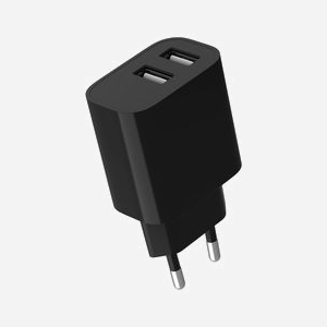 Gembird TA-UC-2A12-01-BK : Chargeur USB Secteur 2 Ports Type A 5V/2.1A, Protection Surcharge/Court-circuit, Entrée 100-240V