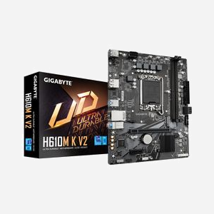 GIGABYTE H610M K V2 : Carte mère micro ATX Intel LGA 1700, DDR5 jusqu'à 5600MHz, PCIe 3.0 M.2, LAN 1GbE, USB 3.2 Gen 1