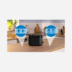 Grille-pain Bosch TAT2M123 950W Noir 2 tranches, 6 niveaux de brunissage, fonctions réchauffage/décongélation, tiroir ramasse-miettes amovible, corps en plastique - Miniature 4