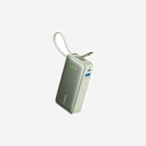 Anker A1259G61 - Batterie Externe Lithium 10000mAh 30W, 1x USB-A + 1x USB-C, Charge Rapide, Vert, 52.3x104x26mm, 215g