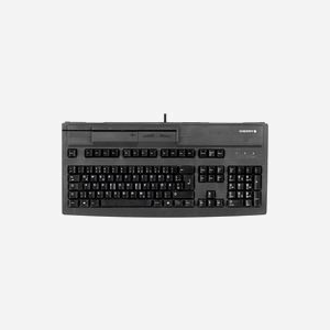 CHERRY MultiBoard MX V2 G80-8000 Clavier USB QWERTZ Allemand 105 Touches Durée 50M Caractères Câble 2.2m Noir avec Lecteur Carte Magnétique