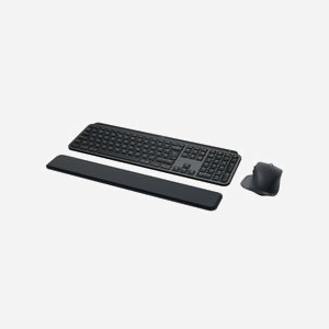 Logitech 920-011614 : Ensemble Clavier QWERTY US International RF sans fil + Bluetooth, Souris Laser, Rétroéclairage LED Blanc, Graphite