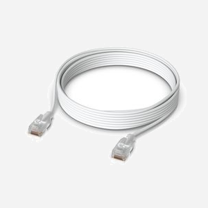 Ubiquiti UACC-Cable-Patch-EL-5M-W : Câble Réseau Cat6 RJ-45 Mâle 5m Translucide/Blanc, PoE++ (4PPoE), Ethernet 2.5 Gigabit, Diamètre 2.5mm - Miniature 2