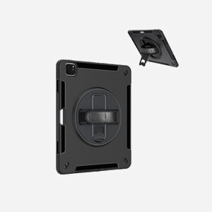 4smarts Étui 540235 pour iPad Pro 12.9" (2022/2021/2020/2018) 32.8cm Noir, PC+TPU, Fonction Stand, Boucle Stylo, 500g