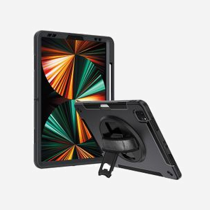 4smarts Étui 540235 pour iPad Pro 12.9" (2022/2021/2020/2018) 32.8cm Noir, PC+TPU, Fonction Stand, Boucle Stylo, 500g - Miniature 4