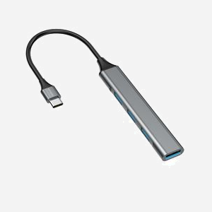 4smarts Hub USB 3.2 Gen 1 Type-C vers USB 3.2 Gen 1 Type-A + 3x USB 2.0, 5000 Mbit/s, Aluminium Gris, Compatible Windows/macOS/Android - Miniature 1