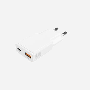 4smarts PDPlug Duos Slim Chargeur Secteur 30W GaN, 1x USB-C Power Delivery 3.0 (30W), 1x USB-A (18W), Blanc, Compatible Smartphone & Tablette, 100-240V