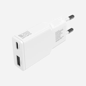 4smarts 541122 Chargeur Secteur 20W Blanc - USB-C + USB-A 3.2 Gen 1, Charge Rapide Quick Charge 3.0, GaN, Protection Court-Circuit, 100-240V - Miniature 2