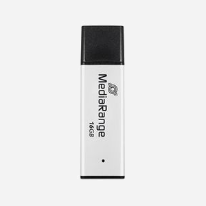 MediaRange MR1899 Clé USB 16 Go USB Type-A 3.2 Gen 1 Lecture 130 Mo/s Écriture 60 Mo/s Corps Aluminium Noir/Argent 59x12x7mm - Miniature 1