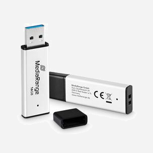 MediaRange MR1899 Clé USB 16 Go USB Type-A 3.2 Gen 1 Lecture 130 Mo/s Écriture 60 Mo/s Corps Aluminium Noir/Argent 59x12x7mm - Miniature 2