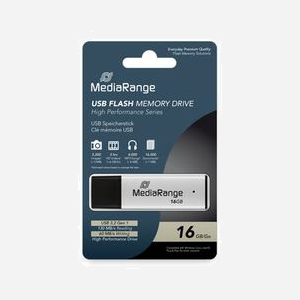 MediaRange MR1899 Clé USB 16 Go USB Type-A 3.2 Gen 1 Lecture 130 Mo/s Écriture 60 Mo/s Corps Aluminium Noir/Argent 59x12x7mm - Miniature 3