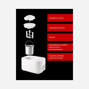 Unold 48820 Sorbetière à Compresseur, Capacité 1L, Puissance 135W, Production Glace/Sorbet/Yaourt, Acier Inoxydable, Dimensions 355x260x230mm - Miniature 4