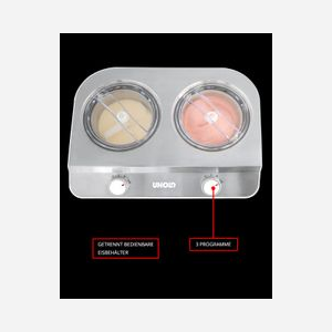 Unold Doppio - Sorbetière à Compresseur 2 x 2.4L, 250W, Acier Satin/Blanc, Production Glace/Sorbet/Yaourt, Cuves Amovibles Inox, Minuteur 30min - Miniature 3