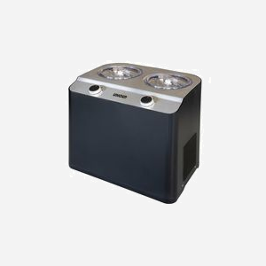 Unold Doppio - Sorbetière à Compresseur 2x 2.4L (1.2L utile) - Noir/Acier - 250W - Glace, Sorbet, Yaourt - Cuve amovible - 409x307x380mm - Miniature 1