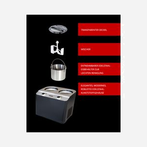 Unold Doppio - Sorbetière à Compresseur 2x 2.4L (1.2L utile) - Noir/Acier - 250W - Glace, Sorbet, Yaourt - Cuve amovible - 409x307x380mm - Miniature 2