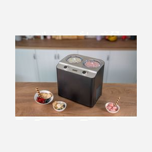 Unold Doppio - Sorbetière à Compresseur 2x 2.4L (1.2L utile) - Noir/Acier - 250W - Glace, Sorbet, Yaourt - Cuve amovible - 409x307x380mm - Miniature 5