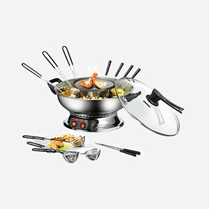 Unold 48746 Appareil Fondue Raclette 6 Personnes 2L, Noir/Inox, 1950W, Thermostat Réglable, Câble 1.45m, Dimensions 411x327x253mm, CE - Miniature 1