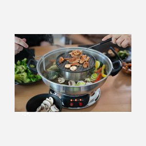 Unold 48746 Appareil Fondue Raclette 6 Personnes 2L, Noir/Inox, 1950W, Thermostat Réglable, Câble 1.45m, Dimensions 411x327x253mm, CE - Miniature 2