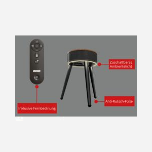 Unold 86545 Chauffage Ventilateur Électrique 2000W Noir/Bois Vitrocéramique Télécommandé avec Minuteur et Oscillation, Intérieur 30m², 220-240V - Miniature 2