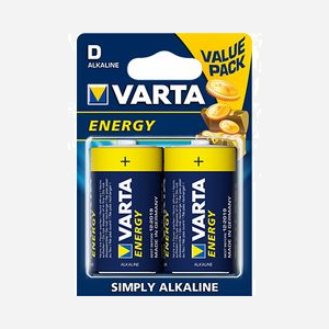Varta 04120-110-412 : Piles Alcalines D 1.5V - Pack de 2, Usage Unique, Dimensions 61.5mm x 3.42cm, Poids 135.1g, Facteur de Forme Cylindrique
