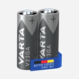 Batterie Alcaline Varta A23, 12V, 50mAh, Cylindrique, Type V23GA, Dimensions 10.3 x 28.5 mm, Poids 8.1g, Conditionnement Blister de 2 unités - Miniature 1