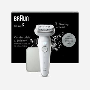 Épilateur Braun Silk-épil 9 BR2-225328 Gris/Blanc 40 pinces MicroGrip Wet&Dry Batterie Li-Ion 50min Autonomie Tête flottante Massage - Miniature 3