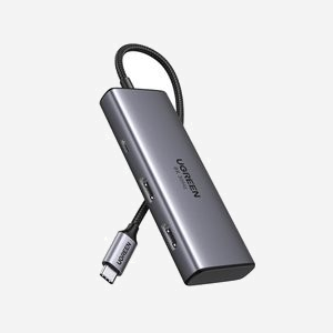 Ugreen Revodok 206 Hub USB Type-C 5000 Mbit/s Argent - Interfaces HDMI, USB 3.2 Gen 1 Type-A/Type-C, Power Delivery 100W, Double Affichage - Miniature 1