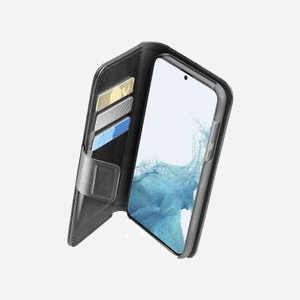 Cellularline Book Agenda Folio Simili-Cuir Noir pour Galaxy S23 6.1" avec Support, RFID & NFC Block, Fermeture Magnétique et 3 Compartiments Cartes - Miniature 1