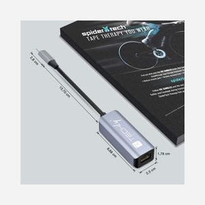 Techly IDATA-USB-ETGIGA-CA : Station d'accueil USB 3.2 Gen 1 Type-C, Ethernet Gigabit, Aluminium Noir/Argent, Câble 0.137m, Windows/macOS/Linux, 66.8x25x17.8mm - Miniature 3